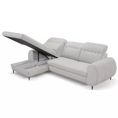 Rozkládací sedačka s úložným prostorem ORILLIA - světlá šedá, levý roh