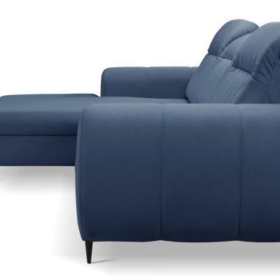 Rozkládací sedačka s úložným prostorem ORILLIA - modrá, levý roh