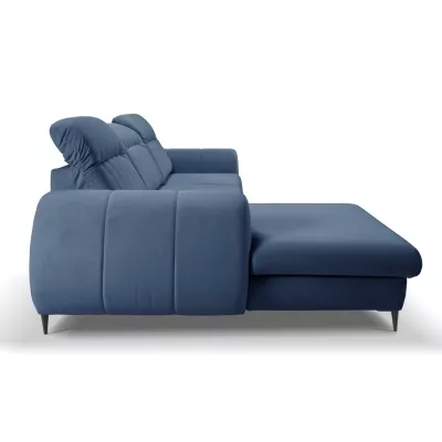 Rozkládací sedačka s úložným prostorem ORILLIA - modrá, levý roh