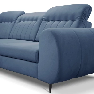 Rozkládací sedačka s úložným prostorem ORILLIA - modrá, levý roh