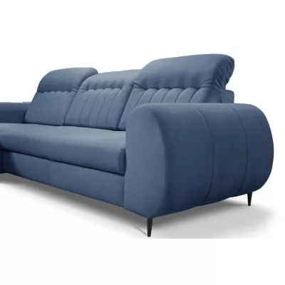 Rozkládací sedačka s úložným prostorem ORILLIA - modrá, levý roh