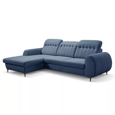 Rozkládací sedačka s úložným prostorem ORILLIA - modrá, levý roh