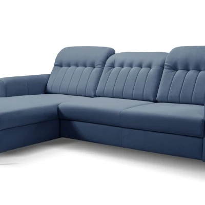 Rozkládací sedačka s úložným prostorem ORILLIA - modrá, levý roh