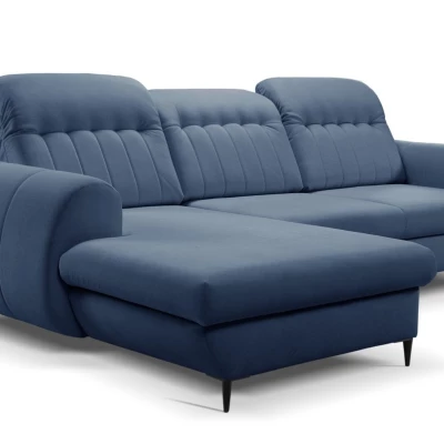 Rozkládací sedačka s úložným prostorem ORILLIA - modrá, levý roh