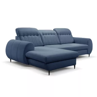 Rozkládací sedačka s úložným prostorem ORILLIA - modrá, levý roh