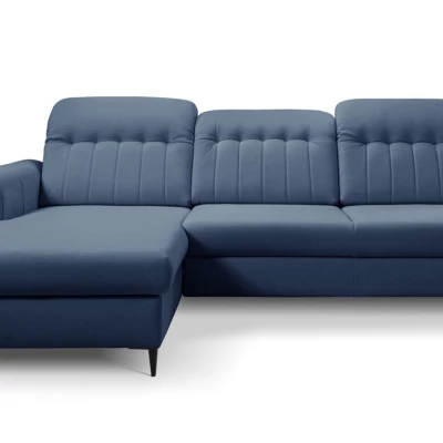 Rozkládací sedačka s úložným prostorem ORILLIA - modrá, levý roh