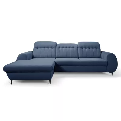 Rozkládací sedačka s úložným prostorem ORILLIA - modrá, levý roh