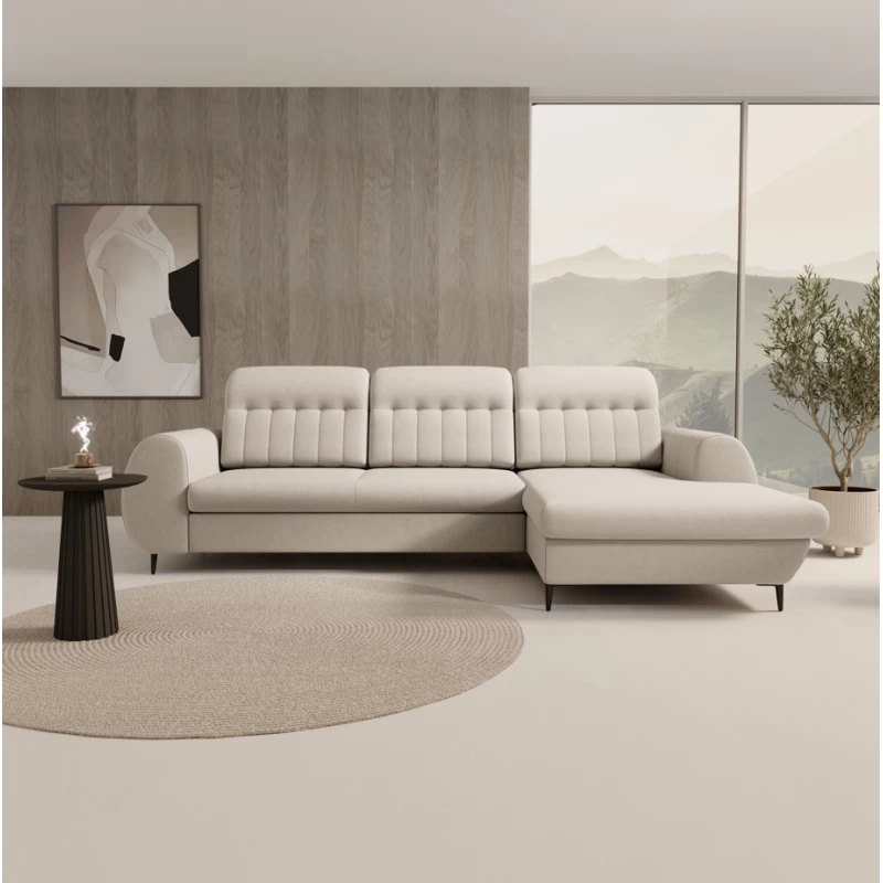 Rozkládací sedačka s úložným prostorem ORILLIA - tmavá béžová, pravý roh