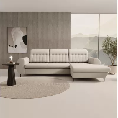 Rozkládací sedačka s úložným prostorem ORILLIA - tmavá béžová, pravý roh