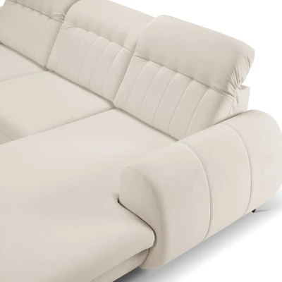 Rozkládací sedačka s úložným prostorem ORILLIA - tmavá béžová, pravý roh