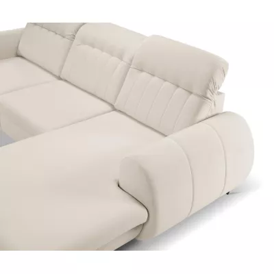 Rozkládací sedačka s úložným prostorem ORILLIA - tmavá béžová, pravý roh