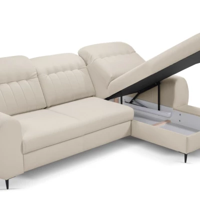 Rozkládací sedačka s úložným prostorem ORILLIA - tmavá béžová, pravý roh