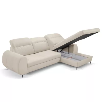 Rozkládací sedačka s úložným prostorem ORILLIA - tmavá béžová, pravý roh