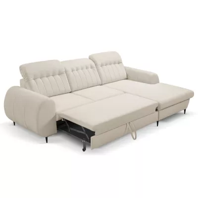 Rozkládací sedačka s úložným prostorem ORILLIA - tmavá béžová, pravý roh