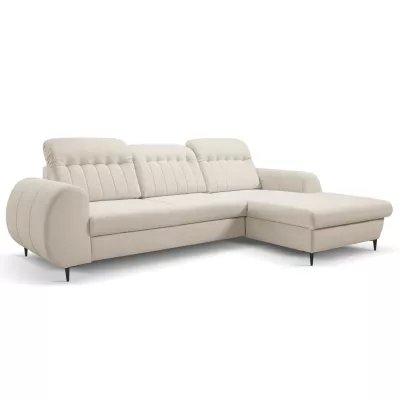 Rozkládací sedačka s úložným prostorem ORILLIA - tmavá béžová, pravý roh