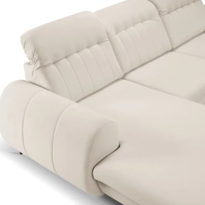 Rozkládací sedačka s úložným prostorem ORILLIA - tmavá béžová, levý roh