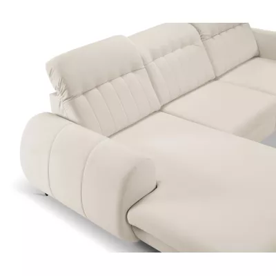 Rozkládací sedačka s úložným prostorem ORILLIA - tmavá béžová, levý roh