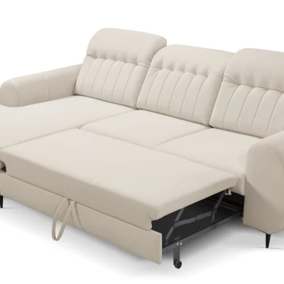 Rozkládací sedačka s úložným prostorem ORILLIA - tmavá béžová, levý roh