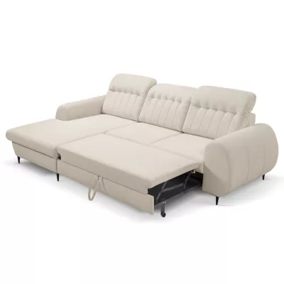 Rozkládací sedačka s úložným prostorem ORILLIA - tmavá béžová, levý roh