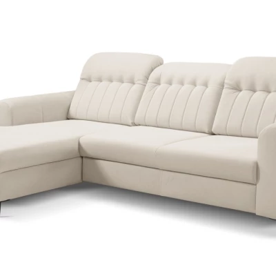 Rozkládací sedačka s úložným prostorem ORILLIA - tmavá béžová, levý roh