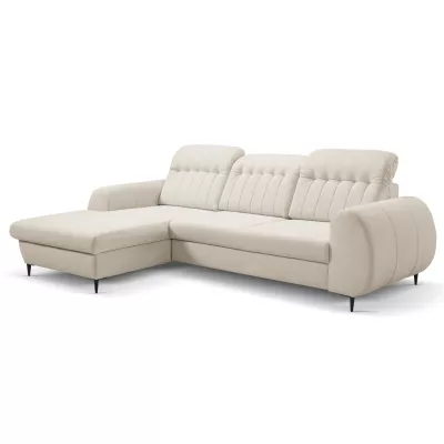 Rozkládací sedačka s úložným prostorem ORILLIA - tmavá béžová, levý roh