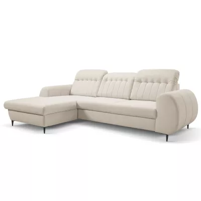 Rozkládací sedačka s úložným prostorem ORILLIA - tmavá béžová, levý roh