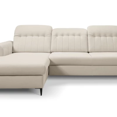 Rozkládací sedačka s úložným prostorem ORILLIA - tmavá béžová, levý roh