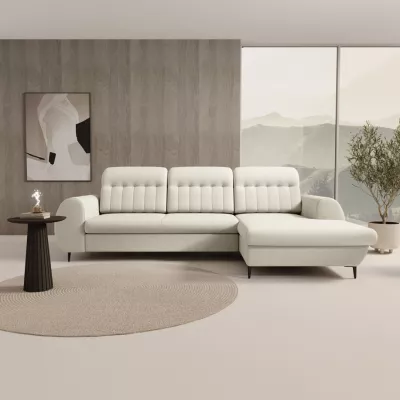 Rozkládací sedačka s úložným prostorem ORILLIA - světlá béžová, pravý roh