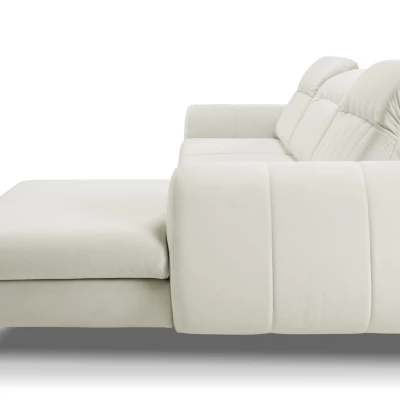 Rozkládací sedačka s úložným prostorem ORILLIA - světlá béžová, pravý roh