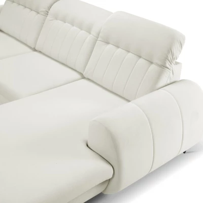 Rozkládací sedačka s úložným prostorem ORILLIA - světlá béžová, pravý roh