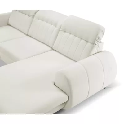 Rozkládací sedačka s úložným prostorem ORILLIA - světlá béžová, pravý roh