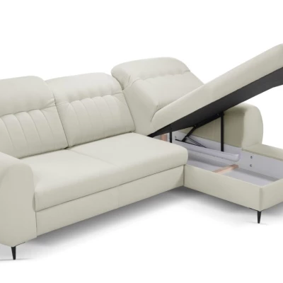 Rozkládací sedačka s úložným prostorem ORILLIA - světlá béžová, pravý roh