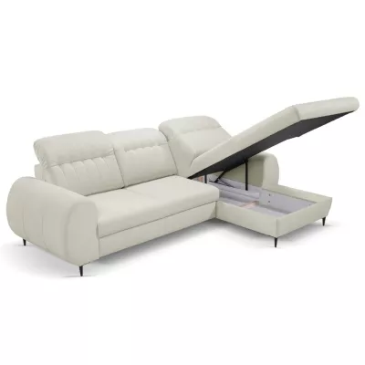 Rozkládací sedačka s úložným prostorem ORILLIA - světlá béžová, pravý roh