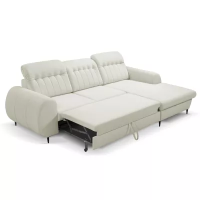 Rozkládací sedačka s úložným prostorem ORILLIA - světlá béžová, pravý roh