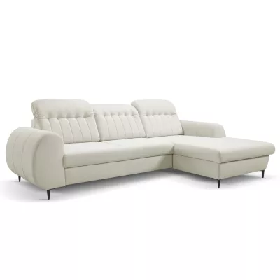 Rozkládací sedačka s úložným prostorem ORILLIA - světlá béžová, pravý roh