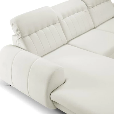 Rozkládací sedačka s úložným prostorem ORILLIA - světlá béžová, levý roh