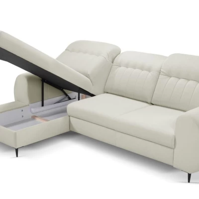 Rozkládací sedačka s úložným prostorem ORILLIA - světlá béžová, levý roh