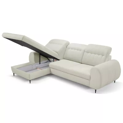 Rozkládací sedačka s úložným prostorem ORILLIA - světlá béžová, levý roh