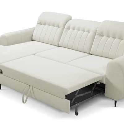 Rozkládací sedačka s úložným prostorem ORILLIA - světlá béžová, levý roh