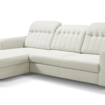 Rozkládací sedačka s úložným prostorem ORILLIA - světlá béžová, levý roh