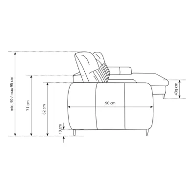Rozkládací sedačka s úložným prostorem ORILLIA - světlá šedá, levý roh