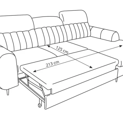 Rozkládací sedačka s úložným prostorem ORILLIA - tmavá béžová, pravý roh
