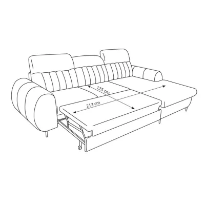 Rozkládací sedačka s úložným prostorem ORILLIA - světlá béžová, pravý roh