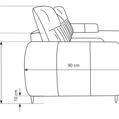 Rozkládací sedačka s úložným prostorem ORILLIA - světlá béžová, levý roh
