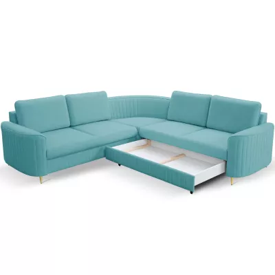 Rozkládací sedačka s úložným prostorem KAMPLO 2 - tyrkysová