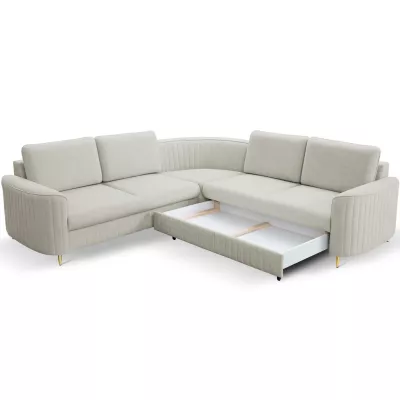 Rozkládací sedačka s úložným prostorem KAMPLO 2 - šedobéžová