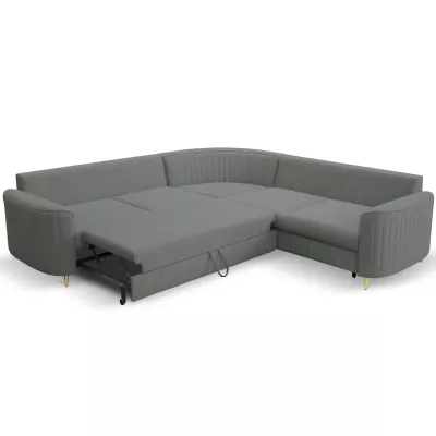 Rozkládací rohová sedačka KAMPLO 1 - ocelová šedá