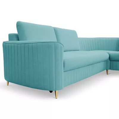 Rozkládací rohová sedačka KAMPLO 1 - tyrkysová