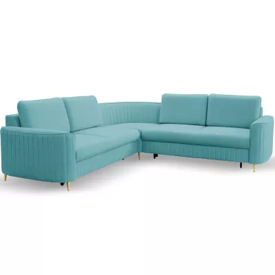 Rozkládací rohová sedačka KAMPLO 1 - tyrkysová