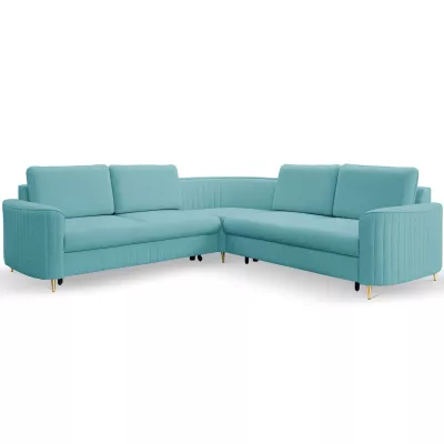 Rozkládací rohová sedačka KAMPLO 1 - tyrkysová